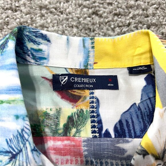 Daniel Cremieux Hawaiian Shirt Mens Medium Short Sleeve Button - Picture 4 of 8